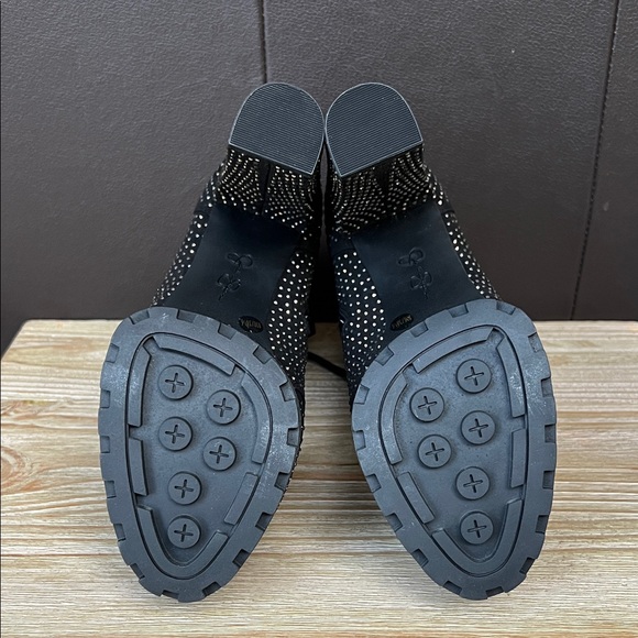 Jessica Simpson Black Studded Lace-Up Boots - Picture 10 of 12